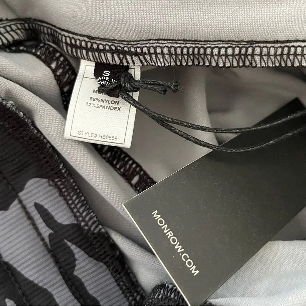 NWT Monrow Camo Joggers in Black/Grey, Size S